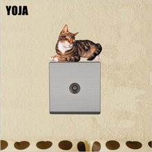 YOJA Tabby Cat Detective Decor Wall Stickers Room Switch Bedroom Personalized Decals 8SS0149 2024 - buy cheap