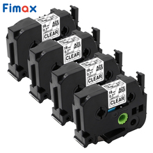 Fimax fita de impressora, 4 peças, compatível com brother, tze141, tze 141, 18mm, preto no escuro, fitas, para impressora 2024 - compre barato