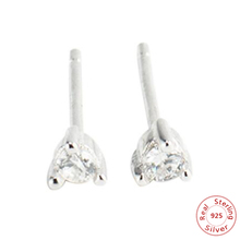 Brincos pequenos de prata esterlina 925, com pedra, cristal cz, brincos de orelha 925, prata, zircônia cúbica, hélix, brincos femininos, acessórios 2024 - compre barato