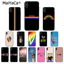 MaiYaCa LGBT Радужный мягкий черный чехол для телефона из ТПУ для Apple iPhone 8 7 6 6S Plus X XS MAX 5 5S SE XR 2024 - купить недорого