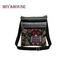 Miyahouse Casual Small Double Zipper Messenger Bag Women Cartoon Owl Printed Flap Bag Shoulder Bag Ladies 2024 - buy cheap