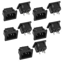 10 Pcs AC 250V 10A Snap In 3 Pins C14 Male Plug Power Inlet Socket Adapter Black 2024 - buy cheap