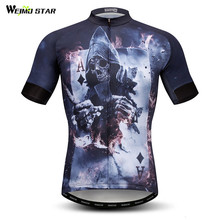 Weimostar Skull Cycling Jersey Mens 2018 Summer Polyester Mountain Bike Clothing MTB Bicycle Jersey Shirt Quick Dry Cycling Wear 2024 - buy cheap