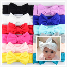 DHL Free Shipping 200pcs/lot 12 C Cotton Headbands With Big Bows For New Birth girls Top Quality Headwear For Kids FDA07 2024 - buy cheap