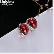 Uglyless-pendientes de Calcedonia semipreciosa para mujer, aretes de gelatina de colores Mutli, joyería fina de plata 100% sólida 925 Real 2024 - compra barato