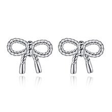 100% 925 sterling silver fashion bowknot design ladies'stud earrings wholesale jewelry women birthday gift drop shipping 2024 - buy cheap