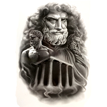 5 шт. Zeus temple водонепроницаемые Временные татуировки для мужчин греческий король богов Харадзюку поддельные татуировки боди-арт хна тату рукав 2024 - купить недорого