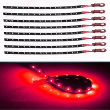 8PCS Red Car Motorcycle Auto Interior Waterproof Flexible Lighting 30cm 15 SMD LED 3528 Strip light 12V 2024 - buy cheap