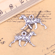 Berloques de prata antigos para cachorro, 100 pçs 13x25mm, joias tibetanas artesanais 2024 - compre barato