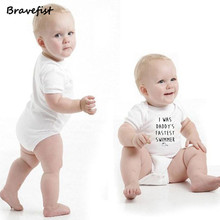 White Letters Print Baby Boys Girls Bodysuits Newborn Boys Clothes Girls Clothing Kids Jumpsuits Kids Outfits 0-24Months Sunsuit 2024 - buy cheap