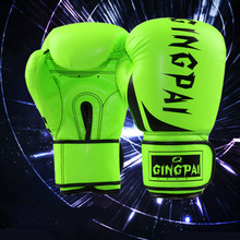 Kick Boxing mma Gloves PU Leather guantes de boxeo Muay Thai karate taekwondo Training Boxing Glove (Green/Yellow/orange/) 2024 - buy cheap