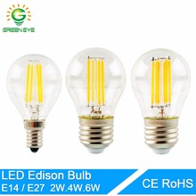 GreenEye-bombilla LED E27, E14, G45, CA de 220V, 240V, 2W, 4W, 6W, lámpara Edison, filamento de luz LED Vintage antigua 2024 - compra barato