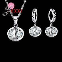 Fashion Women Necklace Earrings Jewelry Sets Crystal 925 Sterling Silver AAAAA CZ  Wedding Party Jewelry Sets For Women 2024 - buy cheap