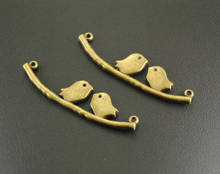 10 Pcs  Bronze Bird On Branch Charm Connector Handmade Charms Pendants Jewelry Findings 12x43mm A629 2024 - buy cheap