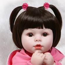 NPKCOLLECTION 45CM silicone reborn baby doll reborn poppen toys for girls 18inch Lifelike baby toys dolls Girl vinyl baby doll 2024 - buy cheap