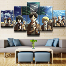 Canvas Printed Poster Home Decoration Painting 5 Pieces Attack On Titan Animation Wall Artwork Picture For Living Room Modular 2024 - buy cheap