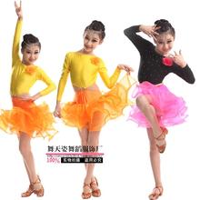 Adult Child Latin dance costume spandex long sleeves latin dance dressAdult children latin dance competition dresses S-4XL 8802 2024 - buy cheap
