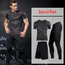 Masculino ginásio roupas de fitness roupas esportivas secagem rápida ternos de compressão de secagem rápida dos homens conjunto de corrida de fitness apertado esporte terno 2024 - compre barato