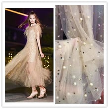 Nice design high quality SYJ-61930 embroidered tulle Fabric nigerian tulle lace fabric with beads 2024 - buy cheap