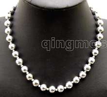 Распродажа красиво! Ожерелье из гематита 18 дюймов, большой белый супер блестящий круглый, 10 мм, nec5736, оптовая/розничная продажа 2023 - купить недорого