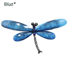 RHao-broches de libélula para mujer, hebilla de bufanda de Broches de insectos acrílica vintage, pin de joyería para abrigo de invierno 2024 - compra barato