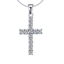 Crystal Cross Necklace Unisex Silver Religious Style Chain Necklaces Jewelry Rhinestone Pendant Male Female Gifts Dropshipping 2024 - buy cheap