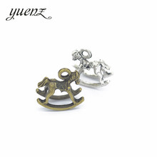YuenZ-Colgante de caballo de color plateado antiguo, accesorios de joyería para pulsera y collar, aleación de Zinc D9176, 6 piezas 2024 - compra barato