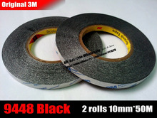 2x (10mm Width * 50 meters) 3M 9448AB Black Double Adhesive Strip Tape for ipad Phone Tablet Pad LCD Screen Panel Edge Mount Fix 2024 - buy cheap