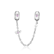 DIY Fits for Pandora Charms Bracelets Bright Hearts Safety Beads with Pink CZ 100% 925 Sterling-Silver-Jewelry Free Shipping 2024 - buy cheap