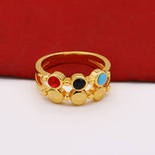 Женское Винтажное кольцо с золотым покрытием, обручальное кольцо с разноцветным камнем, покрытое розовым золотом 18 К 2024 - купить недорого