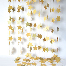 Gold Silver 4M DIY Glitter Paper Garland Hanging Star 10CM String Curtain For Wedding Birthday Christmas Party Supplies 2024 - buy cheap