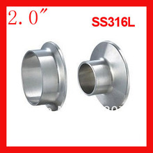 Free shipping 2" SS316L Tri-clover stainless steel fitting Butt weld clamp union Ferrule 20pcs/lot 2024 - buy cheap