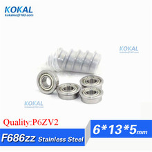 [SF686ZZ-P6]Free Shipping 10pcs stainless Steel flange bushing massage armchair ball bearing SF686zz SF686-zz SF686 6*13*5mm 2024 - buy cheap