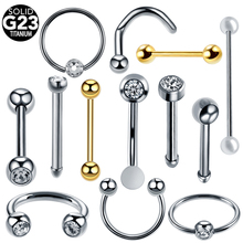 1PC Titanium Rook Piercings Nose Studs Lip Piercings Tongue Ear Industrial Captive Bead Ring Pussy Piercing  Nipple Ring BCR&CBR 2024 - buy cheap