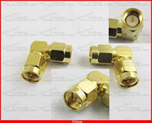 50pcs x SMA Male Plug to SMA Male Plug Right Angle Coaxial Gold RF Connector Adapter 90 degree RN-SMA-JJW 2024 - buy cheap
