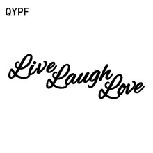 QYPF 16CM*5.3CM Fashion Retro-reflective LIVE LAUGH LOVE Vinyl Car Sticker Decal Black Silver C15-1975 2024 - buy cheap