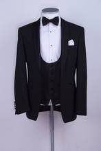 New 3 Pieces Best Man Groomsmen Suit Groom Wedding Tuxedos Business Party Suit C375 2024 - buy cheap