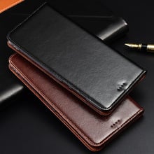 Genuine Cow Leather Case For Lenovo Phab 2 / Phab2 Plus Magnetic Case Stand Flip Phone Cover 2024 - buy cheap