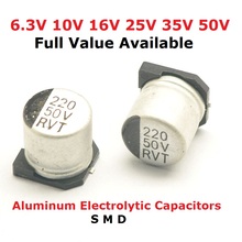 10pc 100UF 220UF 470UF 0.33UF0.47UF 1UF 2.2UF 3.3UF 4.7 10UF 22UF 50V 33UF 47UF Aluminum electrolytic capacitor SMD 6.3V 1000UF 2024 - buy cheap