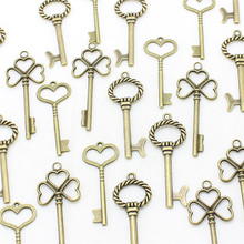 Sweet Bell 3 styles 30pcs/lot 10set Mixed Key Charms Antique Bronze Color Alloy Pendant Jewelry Findings D1092 2024 - buy cheap