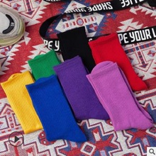 Calcetines de algodón de color sólido para mujer, medias de otoño e invierno 2024 - compra barato