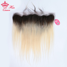 Королевские продукты волос бразильские прямые волосы omber #1b/613 тон 13*4 Кружева Фронтальная Закрытие темных корней Remy человеческих волос 2024 - купить недорого