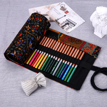 36/48/72 Holes Vintage Portable Canvas Roll Up Pen Case Pencil Bag Holder Storage Pouch For Painting Pen School Supplies 2024 - buy cheap
