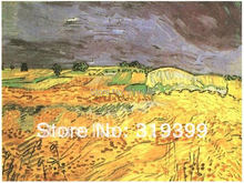 Lienzo de lino, reproducción de pintura al óleo, campos por Vincent Van Gogh,100% hecho a mano, envío gratis por DHL, calidad de museo 2024 - compra barato