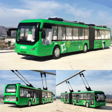 1:32 Alloy Pull Back Double Bus High Simulation City Bus Model Vehicles Metal Diecasts Flashing Musical Boy Toys Free Shipping 2024 - buy cheap