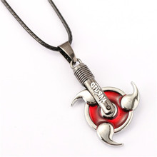 Hot Anime Red Metal Necklace Sasuke Sharingan Pendant Cosplay Accessories Men's Jewelry Drop Shipping New Arrival Choker 2024 - buy cheap