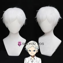 The Promised Neverland Yakusoku no Neverland Norman 28cm Short Pure White Heat Resistant Cosplay Hair Wigs + Wig Cap 2024 - buy cheap