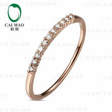 CaiMao 14KT/585 розовое золото 0,12 карат полностью вырезанный бриллиант обручальный Камень Обручальное кольцо ювелирные изделия 2024 - купить недорого