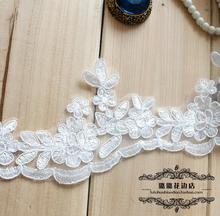 6 Yards 8cm Width Off White Bridal Lace Decoration Lace Trim Wedding Dress Fabric Free Shipping 2024 - buy cheap