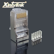 Xintylink cat6 rj45 conector de enchufe de cable ethernet apantallado chapados en oro red stp rj 45 8p8c cat 6 jack terminales modulares 50 Uds 2024 - compra barato